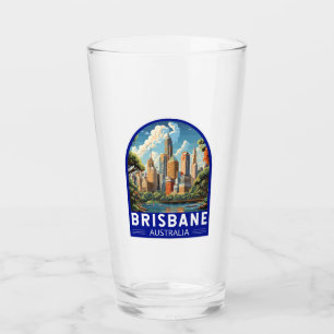 Verre Brisbane Australie Travel Art Vintage