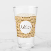 Verre Broche Chevron Peach & Gold personnalisée (Devant)