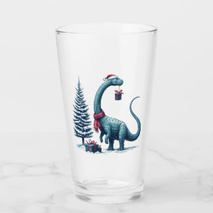 Verre Brontosaurus dinosaure de Noël