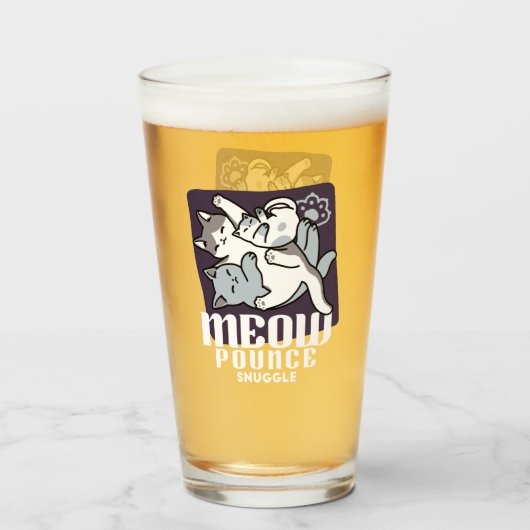 Verre Brosse à lait - Chats à couchage mignon (Devant (rempli))