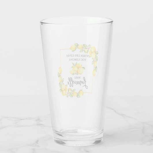 Verre Brosse Script Aquarelle Citrons Limoncello (Dos)