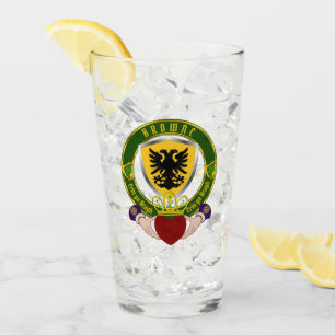 Verre Browne Irish Shield & Claddagh Pint