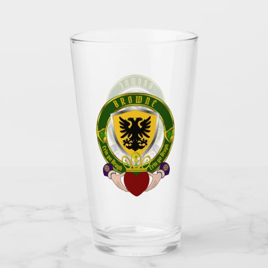 Verre Browne Irish Shield & Claddagh Pint (Devant)