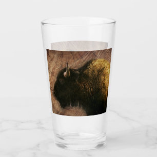 Verre Buffalo de bison de bois