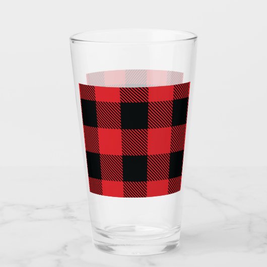 Verre Buffalo Plaid Christmas Red and Black Check (Devant)