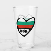 Verre Bulgarie Code Pays Coeur Drapeau, BGR (Dos)