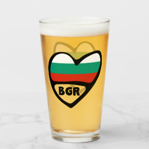 Verre Bulgarie Code Pays Coeur Drapeau, BGR