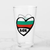Verre Bulgarie Code Pays Coeur Drapeau, BGR (Devant)