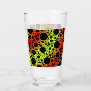 Verre Bulles d'espace tachetées - Citron/Rouge