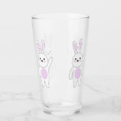 Verre Bunny. Blanc et rose. (Dos)