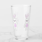Verre Bunny. Blanc et rose. (Devant)