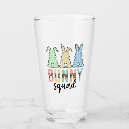 Verre Bunny Squad | Chasse aux oeufs de Pâques Cute Bunn (Devant)