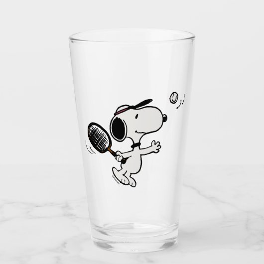 Verre cacahuètes | Snoopy Joue Au Tennis (Devant)