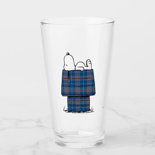 Verre cacahuètes | Snoopy Plaid Flannel Holiday Dog Hous (Devant)