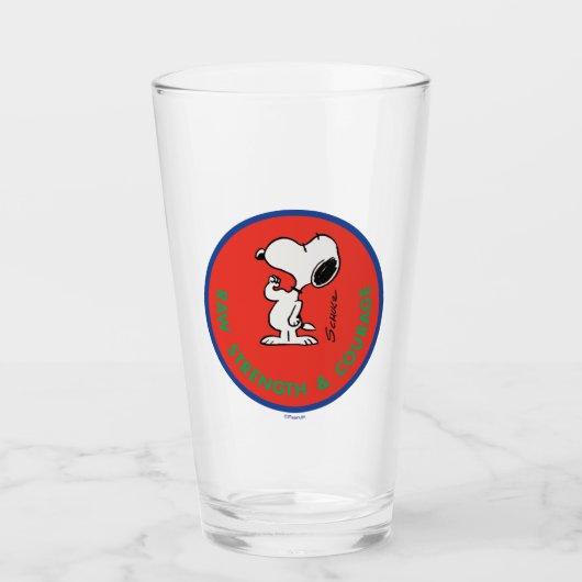 Verre cacahuètes | Snoopy Raw Force & Courage Badge (Devant)