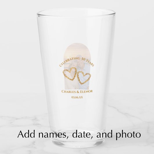Verre Cadeau de 50e anniversaire de mariage personnalisé