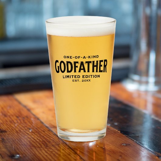 Verre Cadeau de Fête des pères moderne pour parrain Cust