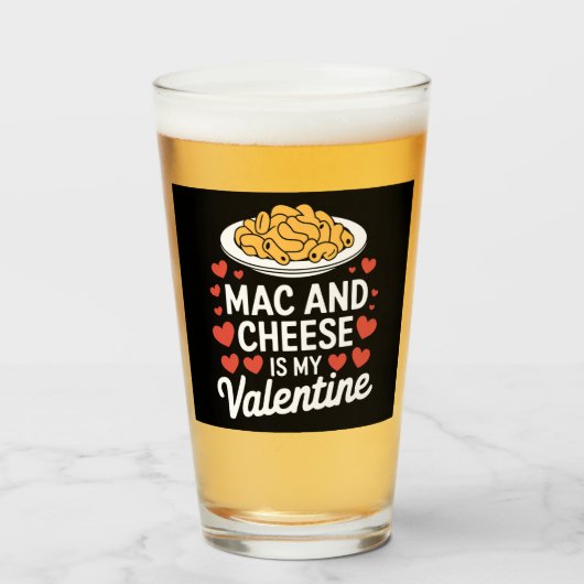 Verre Cadeau de la Saint-Valentin Mac And Cheese pour am (Devant (rempli))