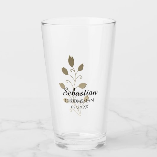 Verre Cadeau de mariage en or (Devant)