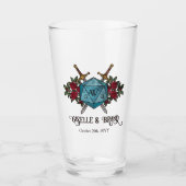 Verre Cadeau de mariage RPG Monogramme D20 (Devant)