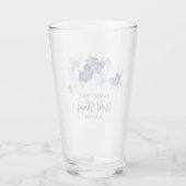 Verre Cadeau de souvenir de douche nuptiale florale bleu (Dos)
