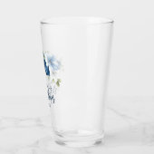 Verre Cadeau de souvenir de douche nuptiale florale bleu (Gauche)