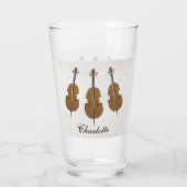 Verre Cadeau de violoncelle personnalisé (Dos)