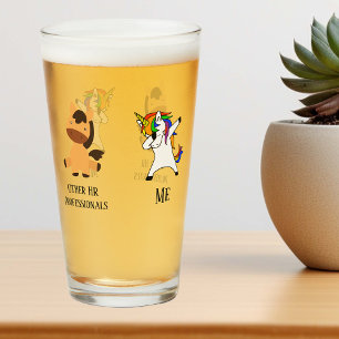 Verre Cadeau drôle de licorne dabbing Ressources Humaine