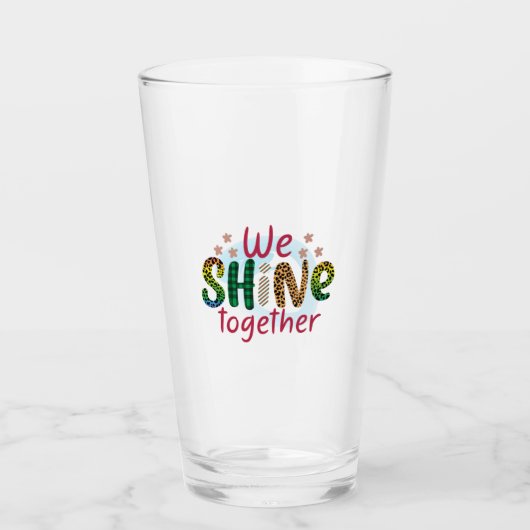 Verre Cadeau mariage Nous Brillons Ensemble (Devant)