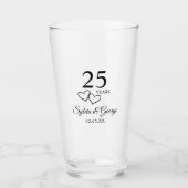Verre Cadeau personnalisé 25e anniversaire de mariage Él (Devant)