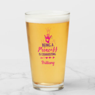 Verre Cadeau personnalisé Être une princesse est épuisan