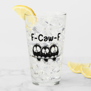 Verre Cadeaux de citation d'oiseau drôle F-Caw-F 
