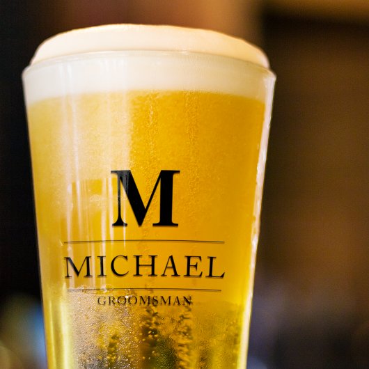 Verre Cadeaux modernes Groomsmen Monogramme Meilleure bi