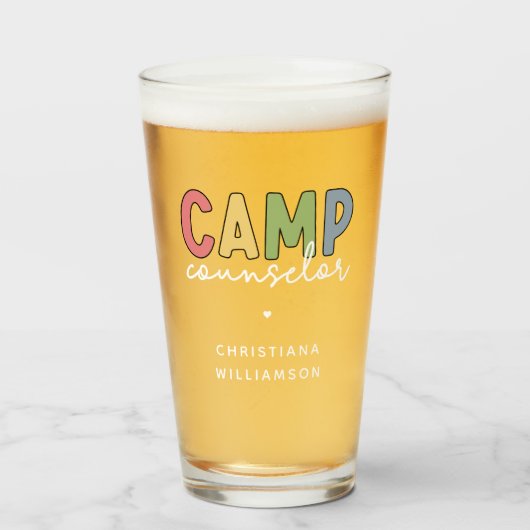 Verre Cadeaux personnalisés de conseillers de camp (Devant (rempli))