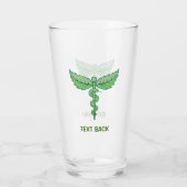 Verre Caducée avec feuilles (Dos)
