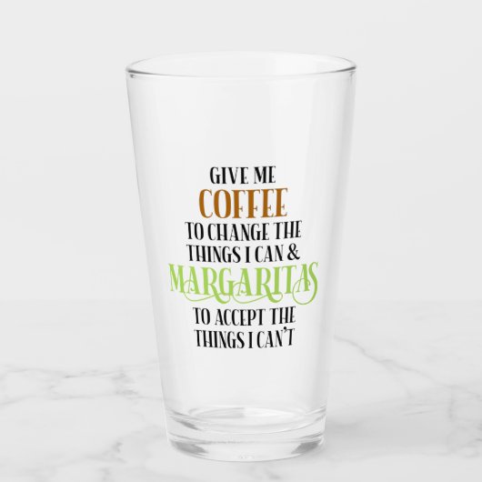 Verre Café & Margarita Amour Drôle Dire (Devant)