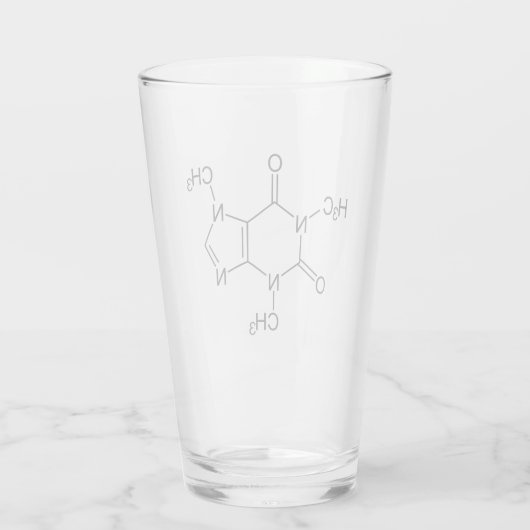 Verre Caféine Molécule Chimie Café Atomes (Dos)