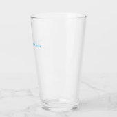 Verre Calligraphie de nom Script Plain Simple Blanc Bleu (Gauche)
