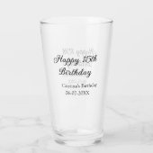 Verre calligraphie simple minimum heureux 15e anniversai (Dos)
