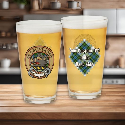 Verre Campbell Crest au-dessus de Tartan
