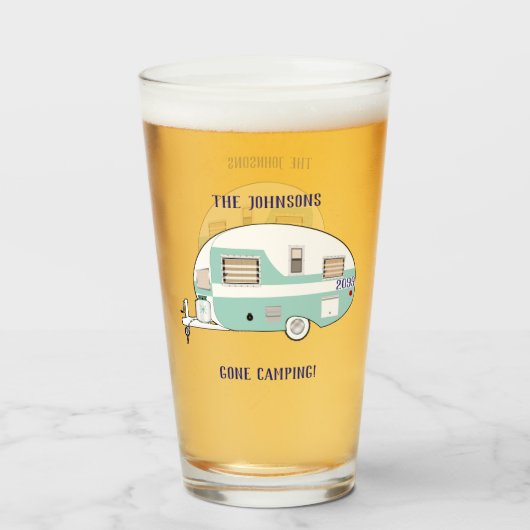 Verre Camping Remorque RV Camper Beer Pint Boire (Devant (rempli))