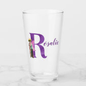 Verre Camping violet Shimmer Illustré Lettre R (Devant)