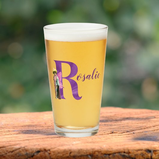 Verre Camping violet Shimmer Illustré Lettre R