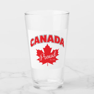 Verre "Canada Fier Est. 1867" Avec Graphique Feuille D'É