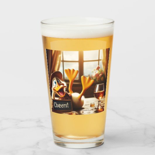 Verre Canard Ivre Drôle (Devant (rempli))