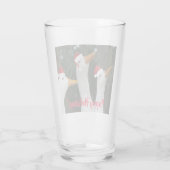 Verre Canards blancs portant des chapeaux rouges Noël (Dos)