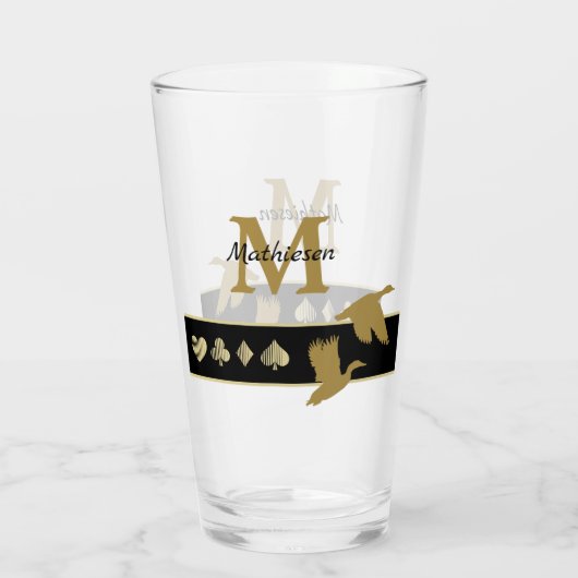Verre Canards volants Monogrammes Gold Silhouette (Dos)