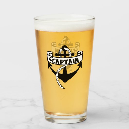 Verre Capitaine Anchor Sailing Rope Nautical (Dos (rempli))