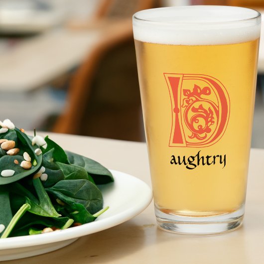 Verre Capitale décorative botanique médiévale D