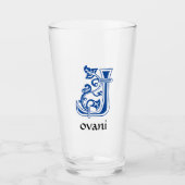 Verre Capitale décorative botanique médiévale J (Devant)